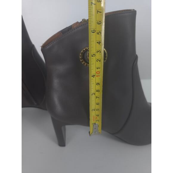 Kurt Geiger Chelsea Square Toe Bootie Brown Leather Ankle Block Heel Size 41 - Picture 10 of 15